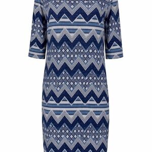 Avenue Blue Zigzag Midi Dress